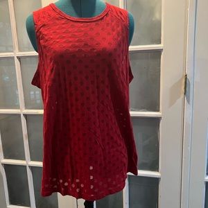 Brisas red polka dot muscle shirt